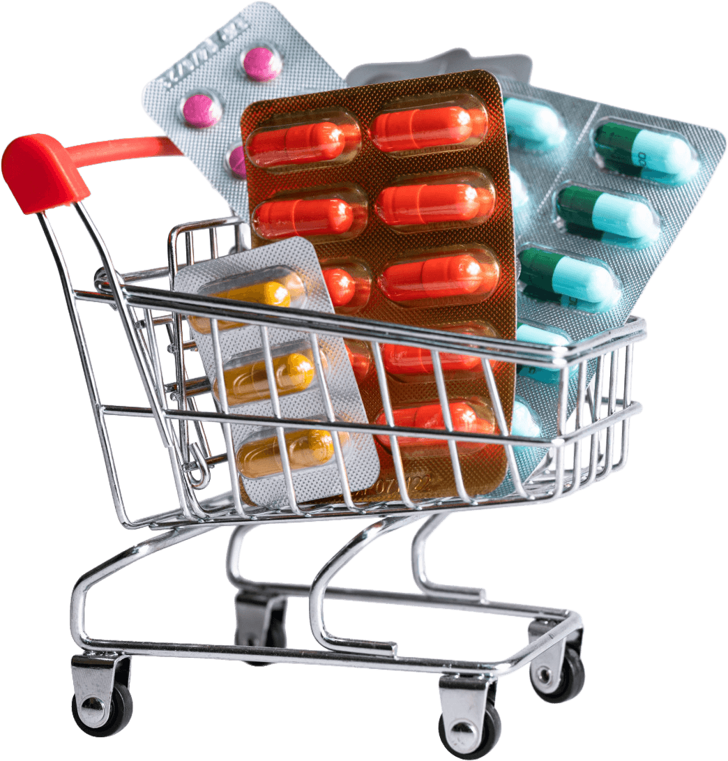 Phone screens showing medicines and beauty products, delivery address, and order tracking at Asar Pharmacy